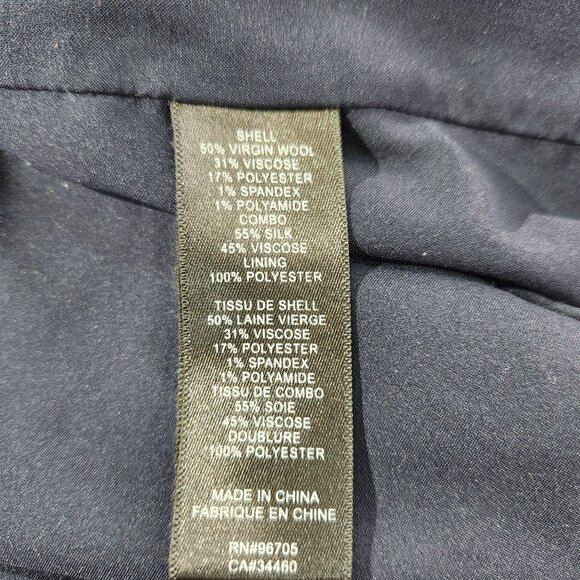 Rebecca Taylor Cross Hatch Wool Blend Wrap Dress Navy Womens Size 6 - Picture 16 of 16